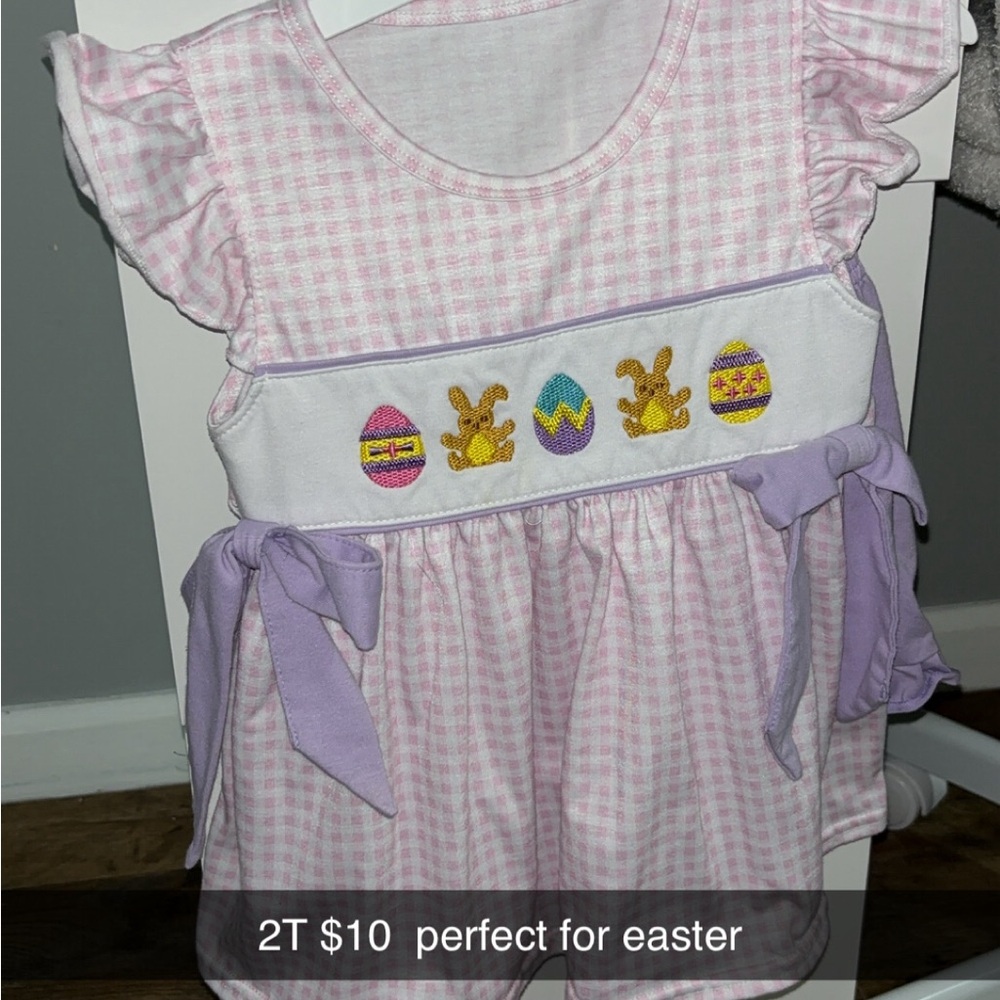 Pink & Lavender Easter Embroidered Toddler Dress